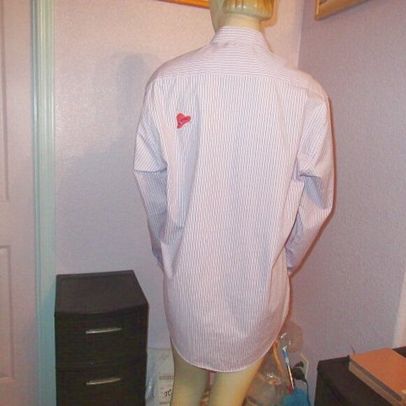 90s Vtg Las Olas Embroidered Poodle Top Size M Red Hat Society Purple Button Up - Picture 7 of 12
